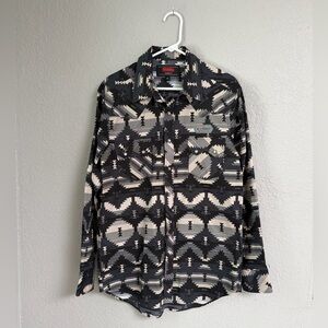 Rock&Roll Cowboy Patterned Pearl Snap Button-Down Shirt